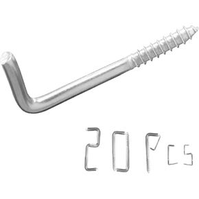 304 Stainless Steel 2 in Screw-in Hooks 20 Pcs,7 Shape Screw Hooks,Right Angle Medal Hooks l Shaped Screw in Hooks for Hanging