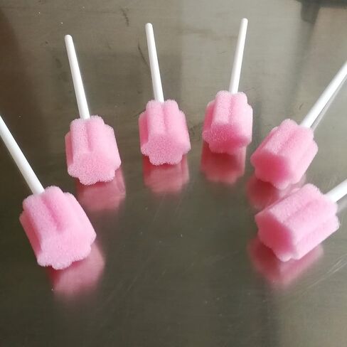 Disposable Oral Care Swabs-Untreated Mouth Cleaning and Care Sponge Swabsticks Speech Therapy Tools/Swabs Pink 300 Counts in Saudi Arabia
