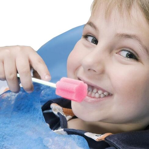 Disposable Oral Care Swabs-Untreated Mouth Cleaning and Care Sponge Swabsticks Speech Therapy Tools/Swabs Pink 300 Counts in Saudi Arabia