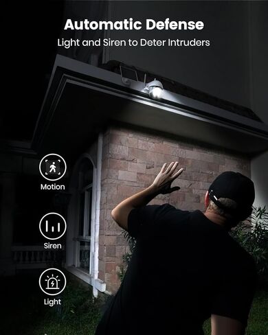 DEKCO 2K Solar Security Camera Wireless Outdoor, 360 Degree Rotating Pan Tilt Home Surveillance System with Spotlight and Sound Alarm, Night Vision, Motion Detection, 2 Way Talk, Requires 2.4GHz WiFi in Kuwait