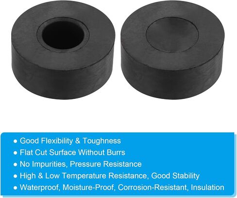 PATIKIL Vibration Isolation Washer 1" OD 0.3" ID 0.4" Thick, 4 Pack Rubber Round Anti Mechanical Damping Feet Pads, Black in Saudi Arabia
