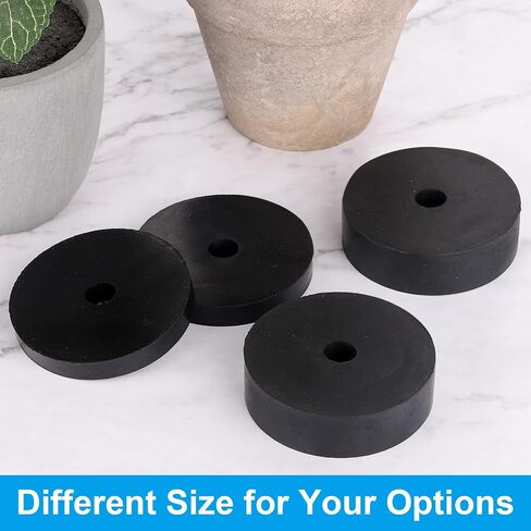 PATIKIL Vibration Isolation Washer 1" OD 0.3" ID 0.4" Thick, 4 Pack Rubber Round Anti Mechanical Damping Feet Pads, Black in Saudi Arabia