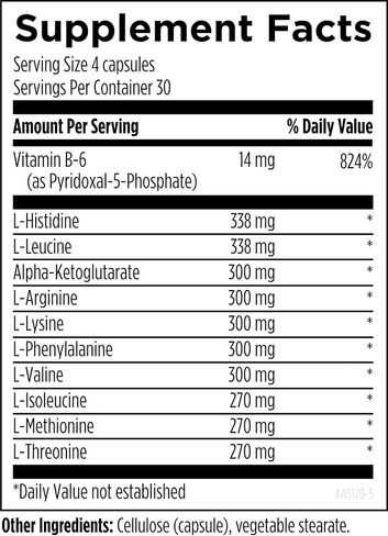 Designs for Health Amino Acid Synergy - Vegetarian Essential Amino Acids Supplement with BCAAs, Alpha-Ketoglutarate, Methionine + B6 (P-5-P) - Support for Athletes + Muscles (120 Capsules) in Saudi Arabia