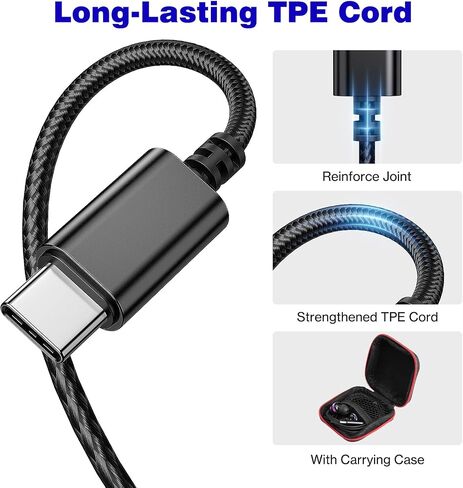 سماعات أذن USB C OOOYA USB من النوع C سلكية لهاتف Samsung Galaxy S23 FE Fold Flip5 A54 S22 Ultra S21 S20 HiFi ستيريو داخل الأذن مع ميكروفون لهاتف iPhone 15 Pro iPad 10 Mini 6 Air 5th Pixel 8 7 OnePlus in Kuwait