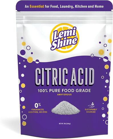 Lemi Shine 100% Citric Acid l Pure Food-Grade Flavor Enhancer & All-Natural Preservative | Fragrance Free Citric Acid for Mini Bath Bombs, Cooking, & Canning, 8 oz. Bag in Saudi Arabia