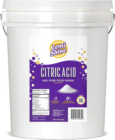 Lemi Shine 100% Citric Acid l Pure Food-Grade Flavor Enhancer & All-Natural Preservative | Fragrance Free Citric Acid for Mini Bath Bombs, Cooking, & Canning, 8 oz. Bag in Saudi Arabia