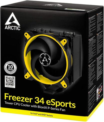 ARCTIC Freezer 34 Esports - Tower CPU Cooler with BioniX P-Series case Fan, 120 mm PWM Fan, for Intel and AMD Socket, LGA1700 Compatible - White in Kuwait