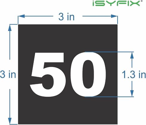 ملصقات أرقام متتالية سوداء iSYFIX - من 1 إلى 50، 1 بوصة، مجموعة واحدة - ملصق فاخر ذاتي اللصق من الفينيل مثالي للمخزون، والتخزين، والتنظيم، والصناديق، وصناديق الأدوات، والخزائن والمزيد، داخلي/خارجي in Kuwait