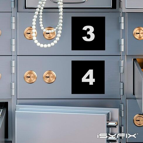 ملصقات أرقام متتالية سوداء iSYFIX - من 1 إلى 50، 1 بوصة، مجموعة واحدة - ملصق فاخر ذاتي اللصق من الفينيل مثالي للمخزون، والتخزين، والتنظيم، والصناديق، وصناديق الأدوات، والخزائن والمزيد، داخلي/خارجي in Kuwait