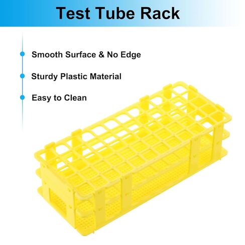PATIKIL 60 Holes Test Tube Rack, 4Pcs 16mm Square Hole Plastic Detachable Test Tube Holder Stand Suitable for 16mm Dia Tube for Laboratory Scientific Experiments, Blue in Saudi Arabia