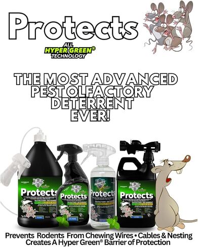 Protects • Olfactory Deterrent & Odor Eliminator - Prevents Chewing Wires, Cables, Harnesses, & Nesting. Drives Pests Away Without Harm | With Remote Sprayer in Saudi Arabia