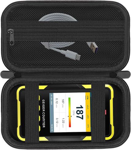 حقيبة حمل لجهاز كشف الإشعاع النووي GQ GMC-800 عداد جيجر، منظم حقيبة تخزين محمول للأشعة السينية بيتا جاما، أسود (الجراب فقط) in Kuwait