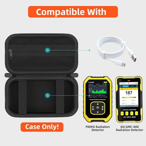 حقيبة حمل لجهاز كشف الإشعاع النووي GQ GMC-800 عداد جيجر، منظم حقيبة تخزين محمول للأشعة السينية بيتا جاما، أسود (الجراب فقط) in Kuwait