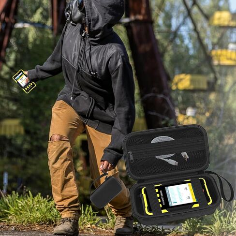 حقيبة حمل لجهاز كشف الإشعاع النووي GQ GMC-800 عداد جيجر، منظم حقيبة تخزين محمول للأشعة السينية بيتا جاما، أسود (الجراب فقط) in Kuwait