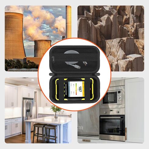 حقيبة حمل لجهاز كشف الإشعاع النووي GQ GMC-800 عداد جيجر، منظم حقيبة تخزين محمول للأشعة السينية بيتا جاما، أسود (الجراب فقط) in Kuwait