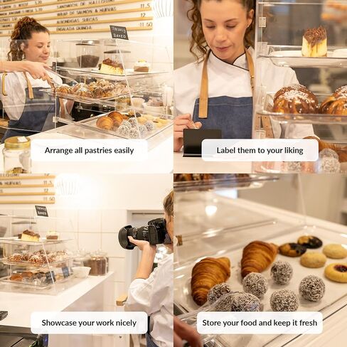 حالة عرض المخبوزات | علبة عرض المعجنات لعشاق الخبز | تخزين أكريليك لعرض الطعام | عرض ملفات تعريف الارتباط | عرض الحلوى | عرض مخبز | حالة عرض كونترتوب | علبة المعجنات 3 طبقات in Kuwait