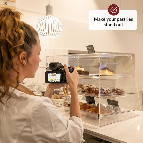 حالة عرض المخبوزات | علبة عرض المعجنات لعشاق الخبز | تخزين أكريليك لعرض الطعام | عرض ملفات تعريف الارتباط | عرض الحلوى | عرض مخبز | حالة عرض كونترتوب | علبة المعجنات 3 طبقات in Kuwait