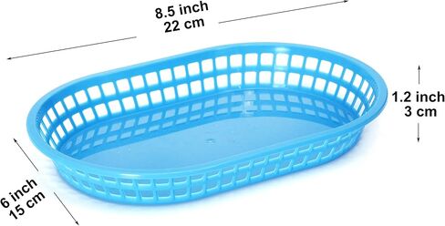Youngever 15 Pack Plastic Fast Food Baskets, Snack Baskets, Food Baskets for Popcorn, Chips, Snacks, 5 Assorted Colors (Rectangular Shape) in Saudi Arabia