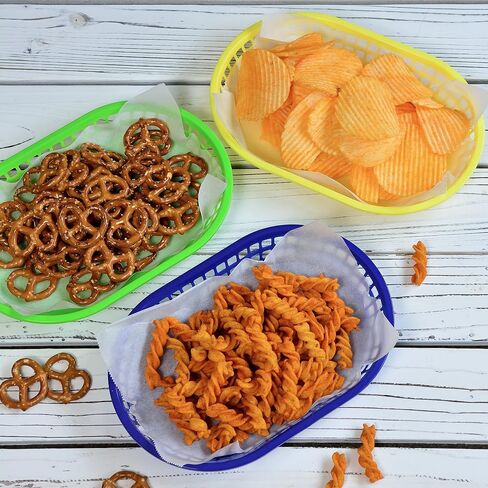 Youngever 15 Pack Plastic Fast Food Baskets, Snack Baskets, Food Baskets for Popcorn, Chips, Snacks, 5 Assorted Colors (Rectangular Shape) in Saudi Arabia