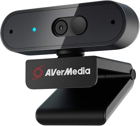 AVerMedia PW310P Webcam, Webcam Cover, 1080p/30fps Videochat and Recording, Plug and Play, Microphones, Stream, Autofocus, Works with Skype, Zoom, Team - Black in Saudi Arabia
