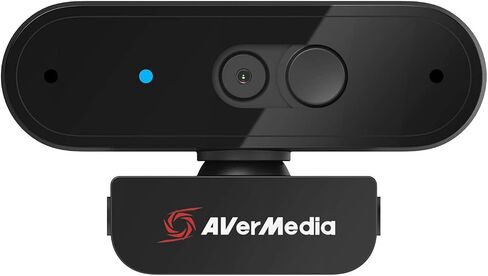 AVerMedia PW310P Webcam, Webcam Cover, 1080p/30fps Videochat and Recording, Plug and Play, Microphones, Stream, Autofocus, Works with Skype, Zoom, Team - Black in Saudi Arabia