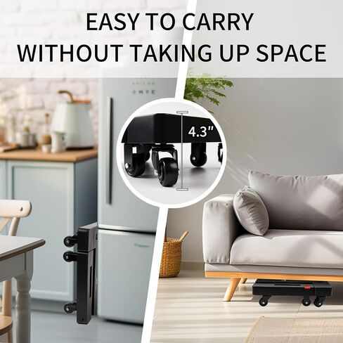 Folding Hand Truck Heavy Duty Folding Hand Truck Dolly with 4 Universal Wheels and 3 Swivel Wheels - Luggage Cart Transport Solution for Moving,Travel,Shopping Use,Black in Saudi Arabia