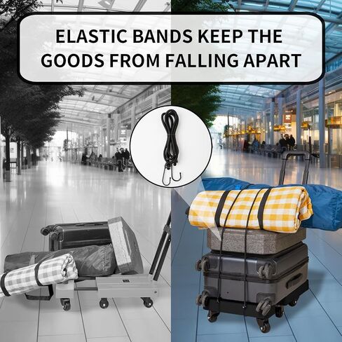 Folding Hand Truck Heavy Duty Folding Hand Truck Dolly with 4 Universal Wheels and 3 Swivel Wheels - Luggage Cart Transport Solution for Moving,Travel,Shopping Use,Black in Saudi Arabia