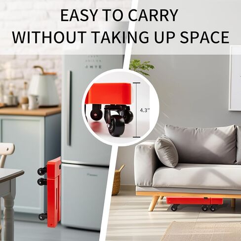 Folding Hand Truck Heavy Duty Folding Hand Truck Dolly with 4 Universal Wheels and 3 Swivel Wheels - Luggage Cart Transport Solution for Moving,Travel,Shopping Use,Black in Kuwait