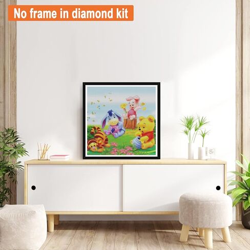 بالوديو لوحة ماسية على شكل دب 5 دي من مجموعات الارقام، لوحات تطريز ماسية مرصعة بحجر الراين الكريستالي، لوحات فنية فنية لتزيين حائط المنزل (12 × 16 انش) in Kuwait