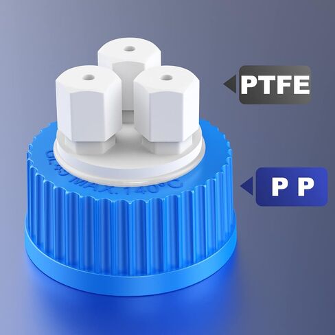 موزع متعدد للزجاجات إدراج GL45 مصنوع من PTFE، غطاء نفايات كروماتوغرافيا سائلة، أغطية توصيل المذيبات HPLC، PP بواسطة ZHANXUBIO (1/8-3 منفذ) in Kuwait