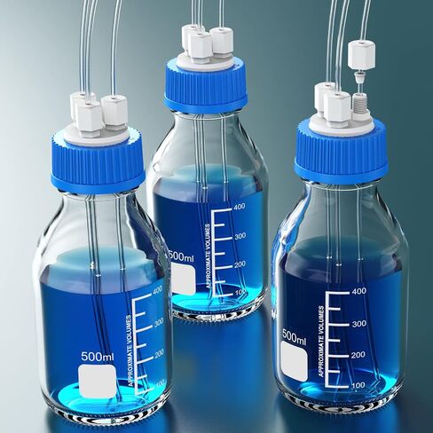 موزع متعدد للزجاجات إدراج GL45 مصنوع من PTFE، غطاء نفايات كروماتوغرافيا سائلة، أغطية توصيل المذيبات HPLC، PP بواسطة ZHANXUBIO (1/8-3 منفذ) in Kuwait