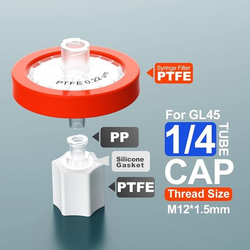 موزع متعدد للزجاجات إدراج GL45 مصنوع من PTFE، غطاء نفايات كروماتوغرافيا سائلة، أغطية توصيل المذيبات HPLC، PP بواسطة ZHANXUBIO (1/8-3 منفذ) in Kuwait