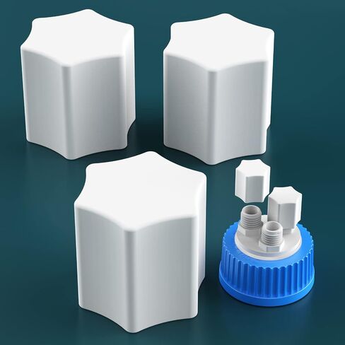 موزع متعدد للزجاجات إدراج GL45 مصنوع من PTFE، غطاء نفايات كروماتوغرافيا سائلة، أغطية توصيل المذيبات HPLC، PP بواسطة ZHANXUBIO (1/8-3 منفذ) in Kuwait
