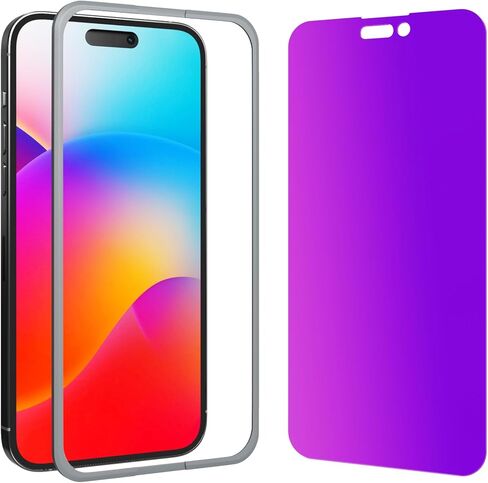 GIGIKISS متوافق مع واقي شاشة الخصوصية iPhone 13 Pro Max / iPhone 14 Plus واقي شاشة من الزجاج المقسى مقاس 6.7 بوصة، واقي شاشة عالي الدقة مضاد للضوء الأزرق باللون الأرجواني سهل التركيب in Kuwait