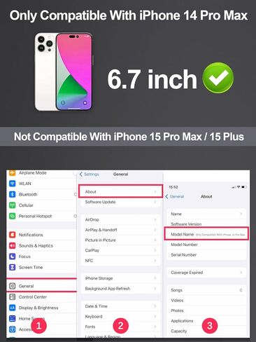 GIGIKISS متوافق مع واقي شاشة الخصوصية iPhone 13 Pro Max / iPhone 14 Plus واقي شاشة من الزجاج المقسى مقاس 6.7 بوصة، واقي شاشة عالي الدقة مضاد للضوء الأزرق باللون الأرجواني سهل التركيب in Kuwait