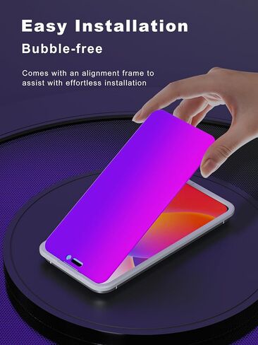 GIGIKISS متوافق مع واقي شاشة الخصوصية iPhone 13 Pro Max / iPhone 14 Plus واقي شاشة من الزجاج المقسى مقاس 6.7 بوصة، واقي شاشة عالي الدقة مضاد للضوء الأزرق باللون الأرجواني سهل التركيب in Kuwait