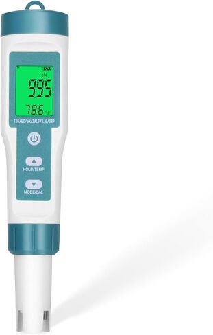 جهاز اختبار جودة المياه الرقمي بمقياس درجة الحموضة - مجموعة اختبار ملوحة المياه 7 في 1 مع درجة الحموضة EC TDS ORP S.G. والملح - معدات اختبار المياه عالية الدقة لحوض السمك وحمام السباحة، WT367 in Kuwait
