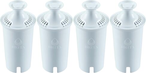 Brita Plus Water Filter, BPA-Free, High-Density Replacement Filter for Pitchers and Dispensers, Reduces 2x Contaminants*, Lasts Two Months or 40 Gallons, Includes 4 Filters in Saudi Arabia