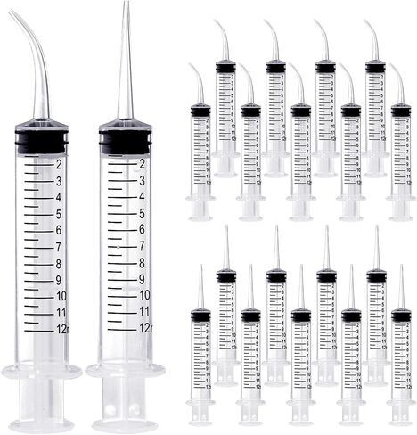 Wisdom Teeth Syringe,12ml Dental Syringe with Measurement, Sterile Individually Package Dental Irrigation Syringe for Oral Dental Care, Tonsil Stones Removing, Lab, Liquid, Feeding (10 Pack) in Saudi Arabia