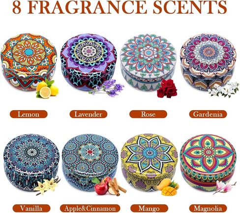 مجموعة شموع معطرة من الصويا الطبيعي للعلاج العطري لتخفيف التوتر (2.25 اونصة) - عبوة من 8 قطع in Kuwait