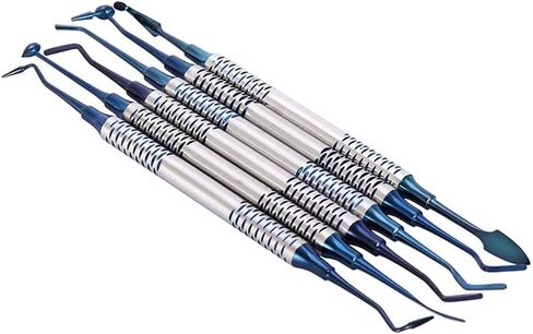 | 6 PCs Dental Composite Resin Filling Titanium Coated Restorative Kit - Composite Dental Hand M in Saudi Arabia