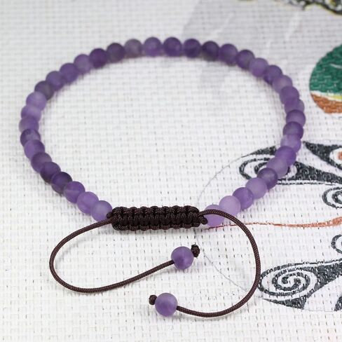 Keleny Natural Gemtone 4mm Round Beads Crystal Adjustable Braided Macrame Tassels Bracelets Unisex in Saudi Arabia