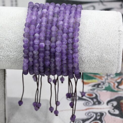 Keleny Natural Gemtone 4mm Round Beads Crystal Adjustable Braided Macrame Tassels Bracelets Unisex in Saudi Arabia