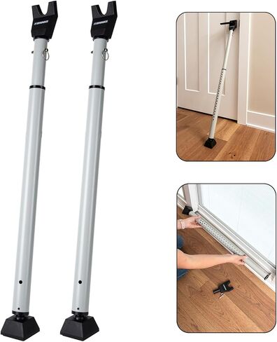 BRINKS- Portable Door Security Bar, Silver- Adjustable Security Door Jammer- Fits Standard Sliding Doors, Hinged Doors, And Windows- For Travel, Home, Dorm in Saudi Arabia
