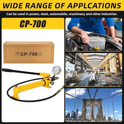 CP-700 Hydraulic Power Hand Pump,2 Speed 900cc High Pressure Portable Hydraulic Pump,10000Psi Hydraulic Power Pump(with Pressure Oil Gauge) in Kuwait