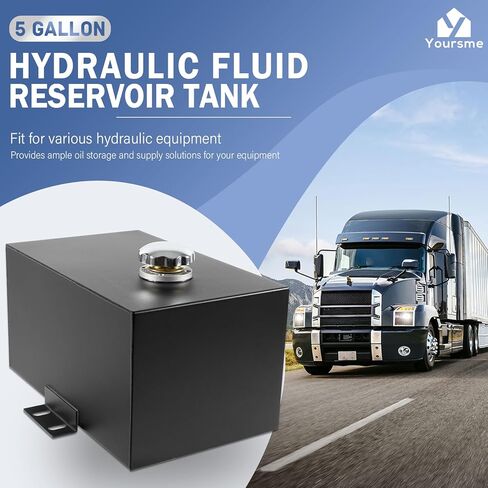 5 Gallon 14 Gauge Steel Hydraulic Fluid Reservoir Tank, 1.5 Inch FNPT Inlet Port / 0.75 Inch FNPT Outlet Port, 15x9x8in Size, Integral Mounting Foot On Each End in Saudi Arabia