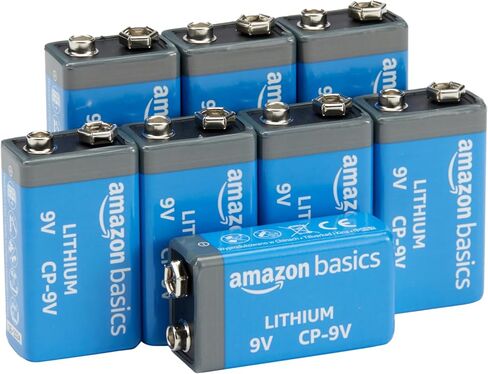 Amazon Basics 4 بطاريات ليثيوم عالية الأداء بقدرة 9 فولت، وعمر افتراضي يصل إلى 10 سنوات، وقوة تدوم طويلاً in Kuwait