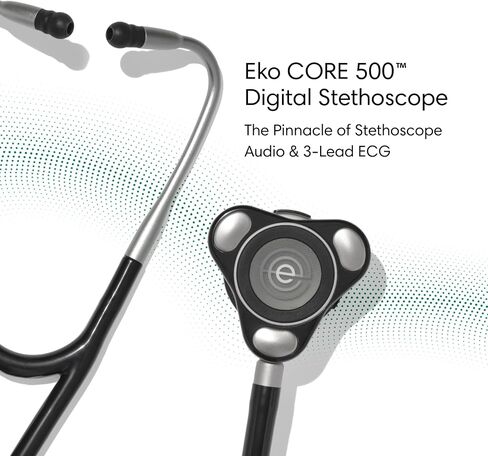 Eko CORE 500™ Digital Stethoscope — The Pinnacle of Digital Stethoscope Technology, Combining TrueSound™ Audio with 3-Lead ECG and a Full-Color Display, Silver Chestpiece, COR501 in Saudi Arabia