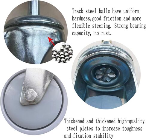 3 Inch Stem Casters Wheels, 7/16inch x 1-3/8inch (Stem Diameter 7/16inch, Stem Length 1-3/8inch) Casters Set of 4, Caster Wheels Shelving with Brake, Replacement Casters for Workbench Trolley in Saudi Arabia