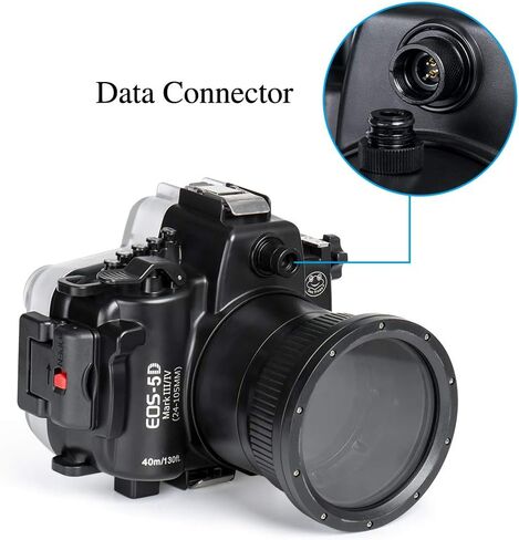 حافظة كاميرا تحت الماء لضفادع البحر متوافقة مع Canon EOS M6 Mark II 22MM IPX8 40m/130ft أقصى عمق للغوص غطاء كاميرا مقاوم للماء للغوص وركوب الأمواج والتجديف والتزلج in Kuwait